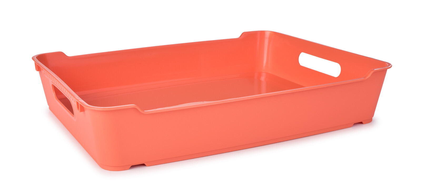 PRAKTIK | plastový tác/podnos s úchyty po stranách | 35 cm lososový