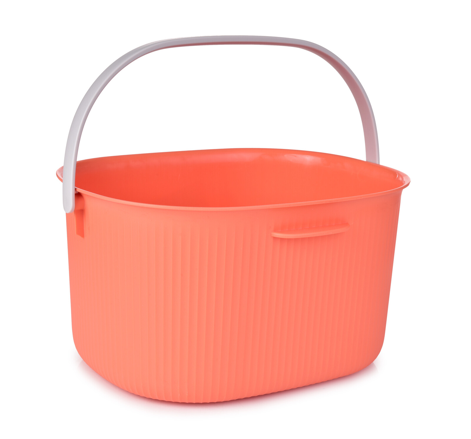 PRAKTIK | 6 L oválný plastový kbelík s madlem na přenášení | lososový