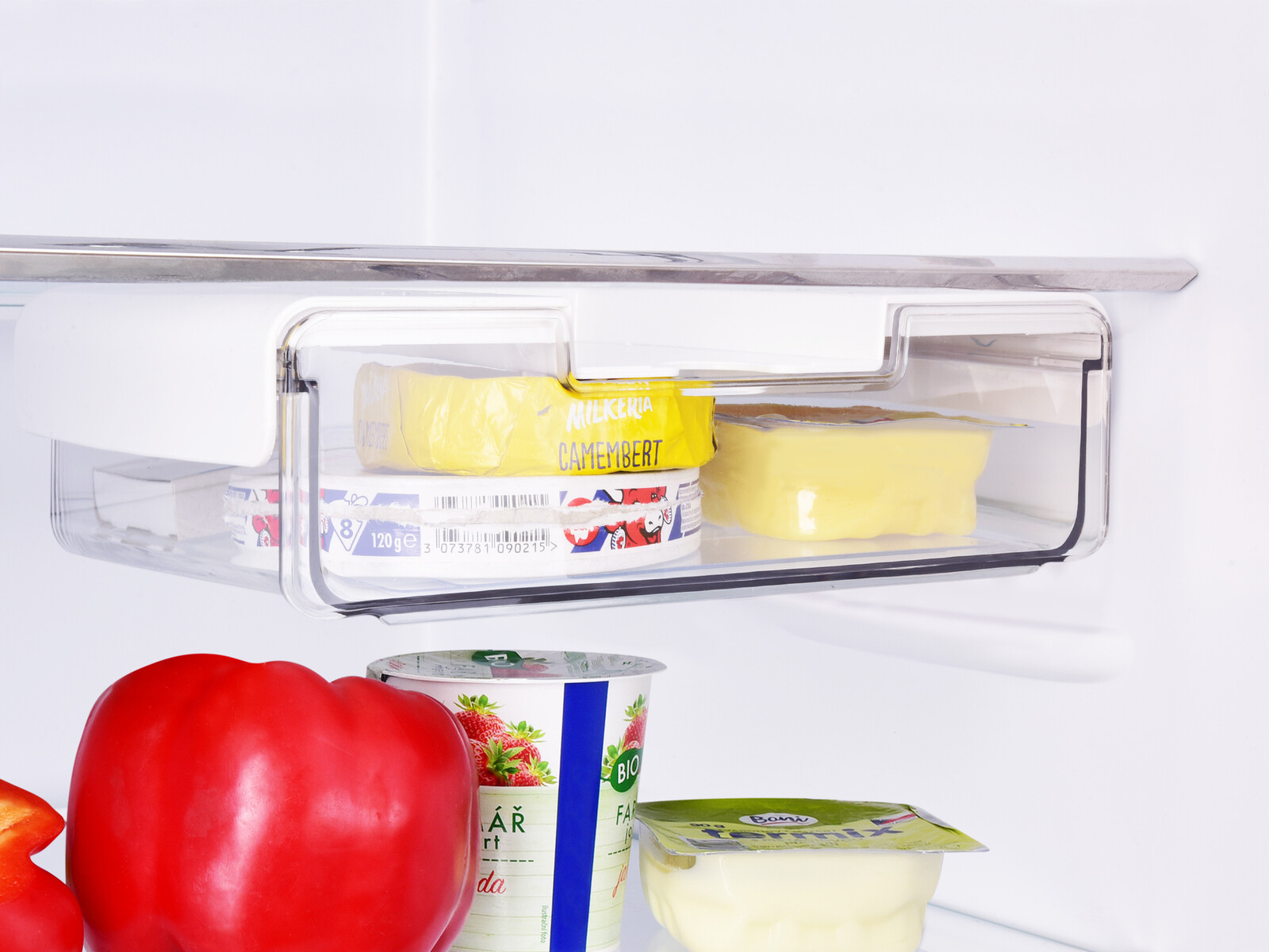 FRIGO | výsuvný šuplík do lednice 23 cm | transparentní nalepovací organizér do chladničky