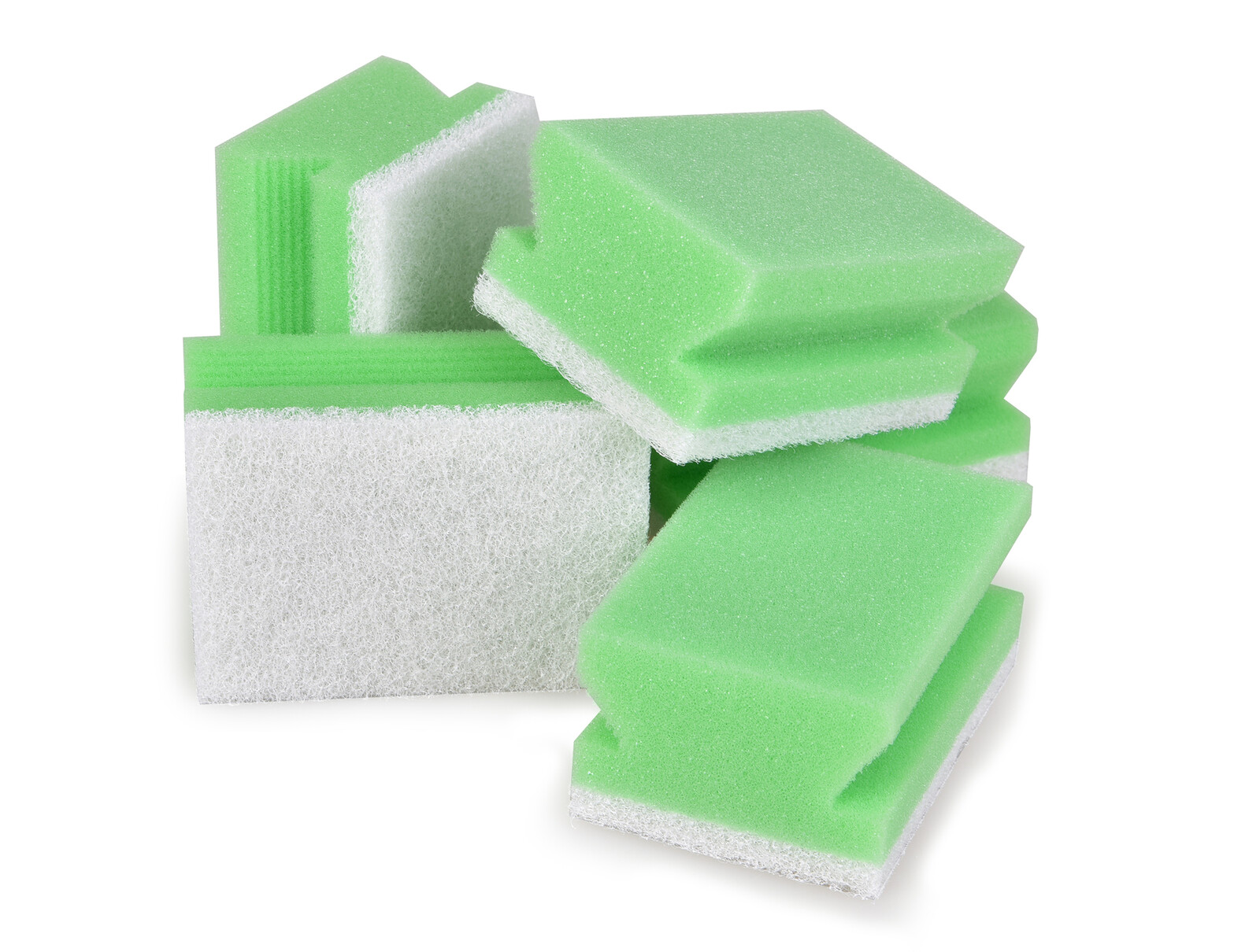SHINEX | 5 ks univerzální kuchyňské houbičky s drsnou stranou | zelené dvouvrstvé