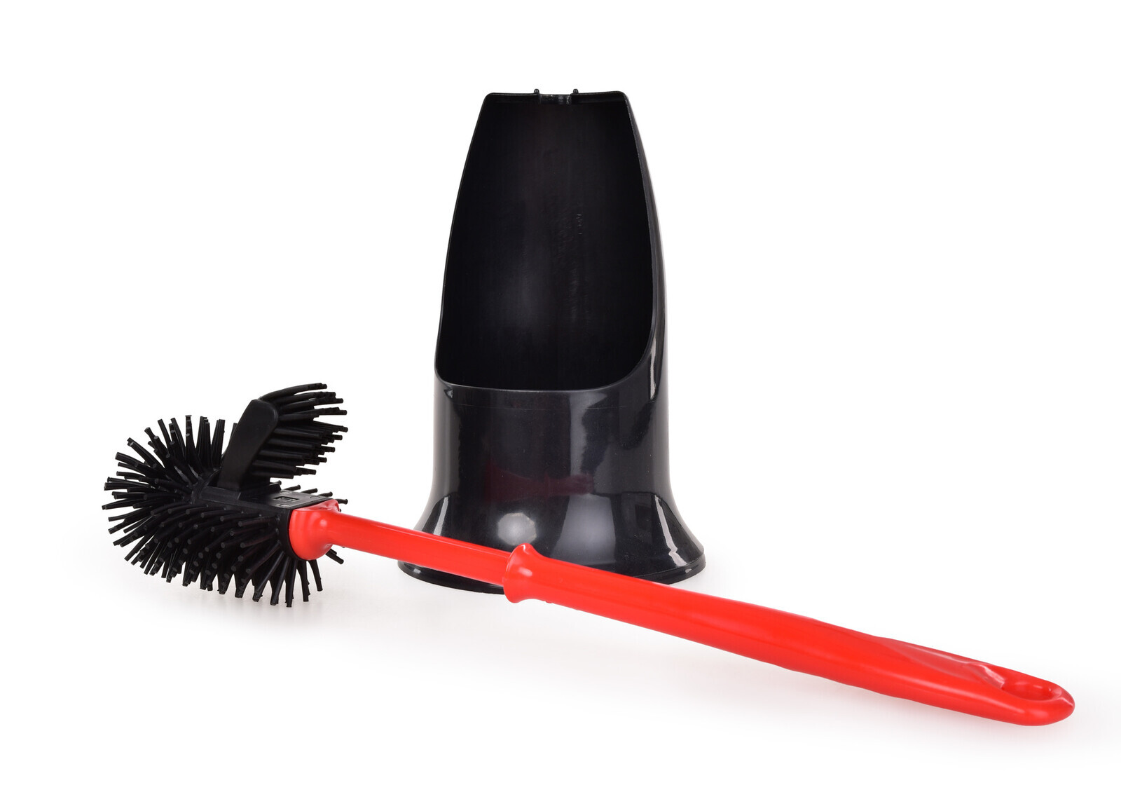 GoEco® | Silikonová kulatá WC štětka 41 cm | doživotní & snadno omyvatelná | červená