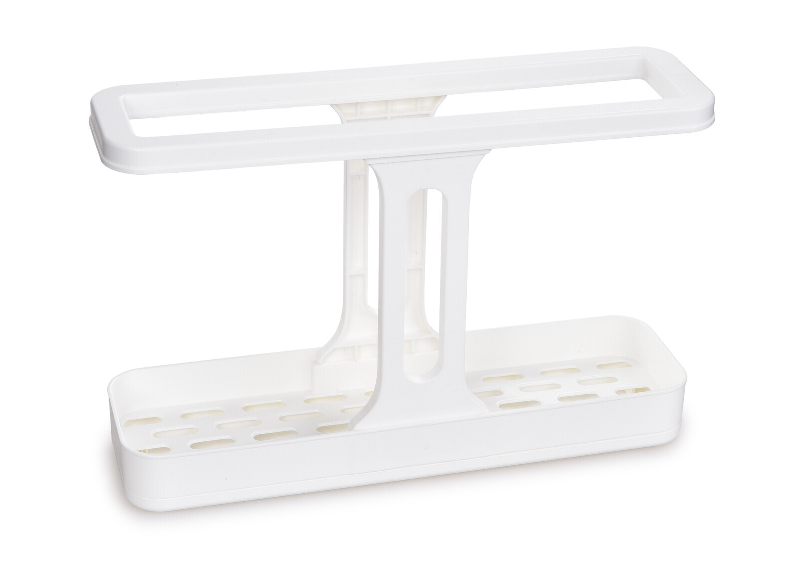 PRAKTIK | 2v1 kuchyňský stojan a odkapávač na houbičky, kartáče a prostředky na mytí