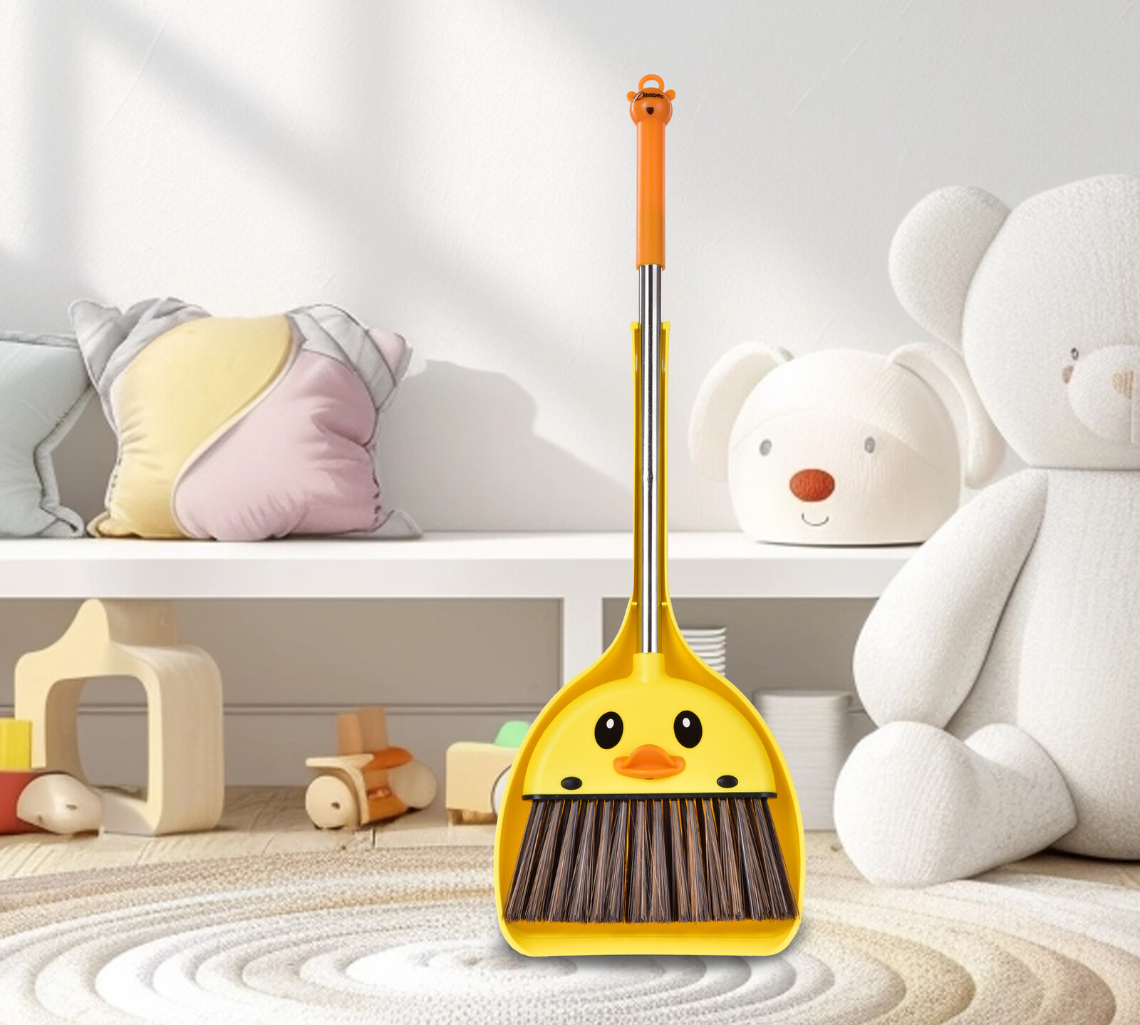 KAČENKA | Košťátko s hlubokou lopatkou na smetí | úklidová sada s dlouhou rukojetí