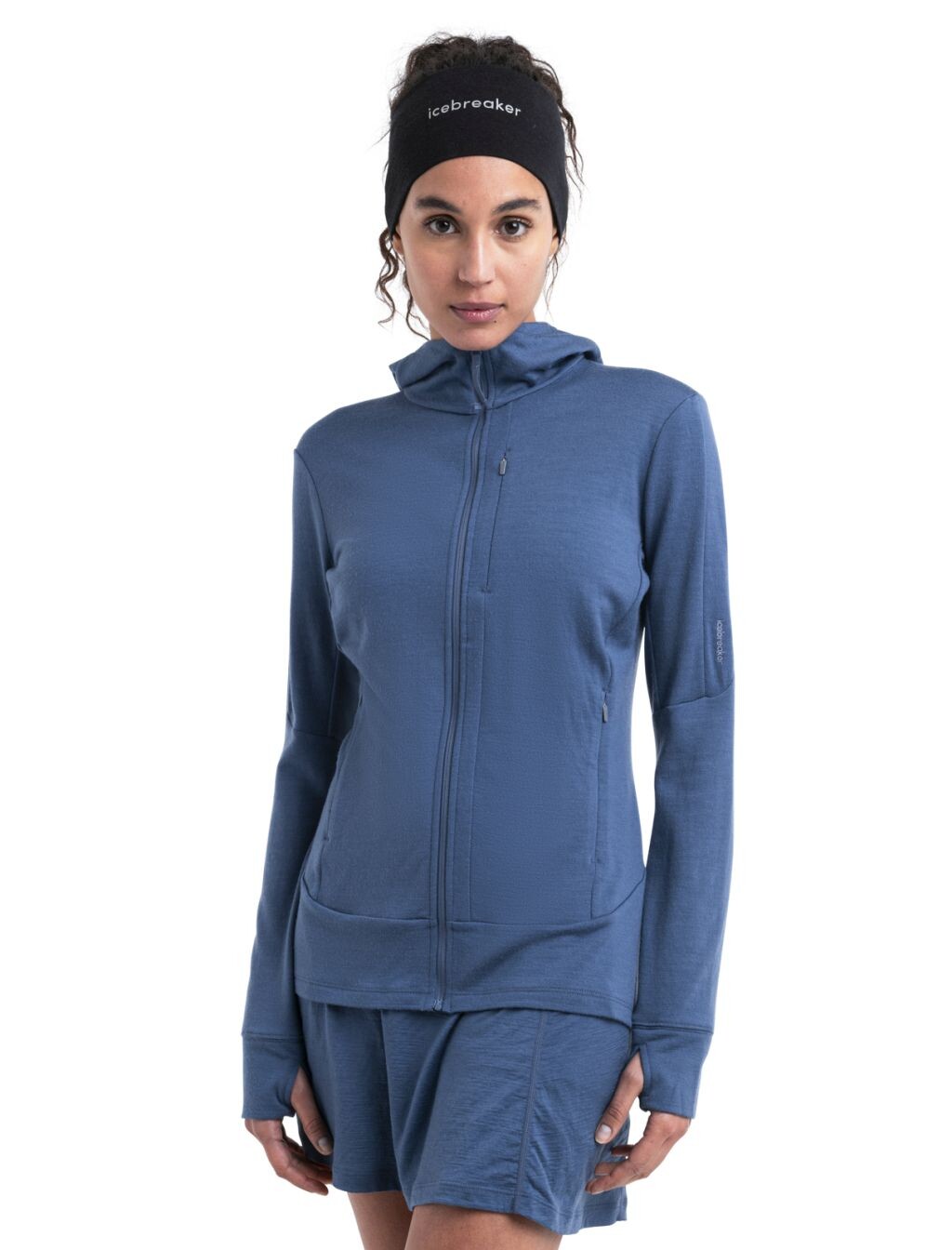 Dámská merino mikina s kapucí ICEBREAKER Wmns 260 Quantum IV LS Zip Ho, Dawn velikost: L
