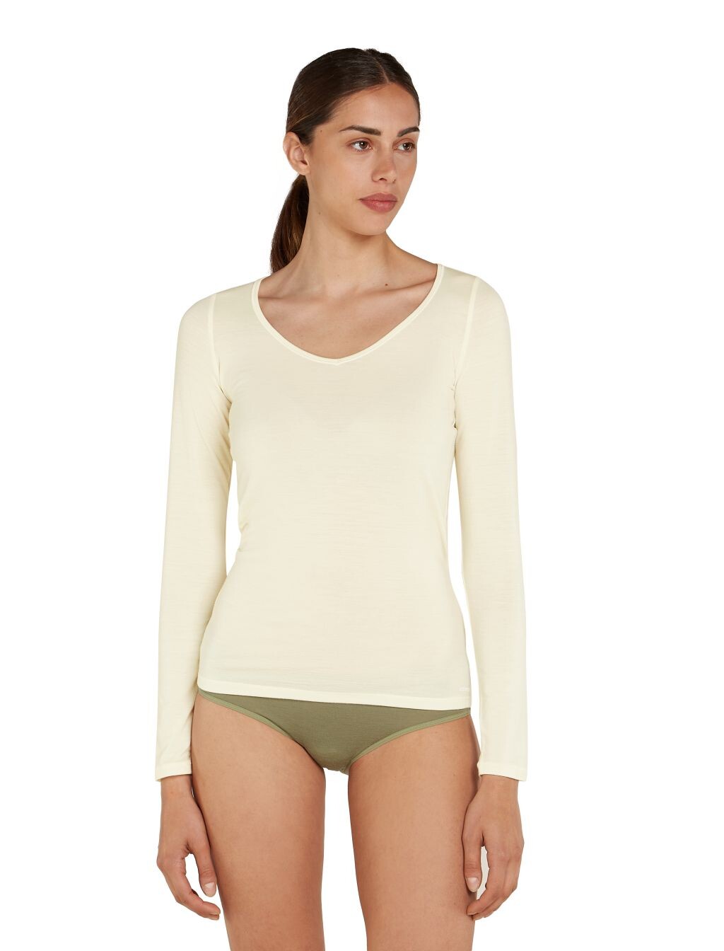 Dámské merino tričko s dlouhým rukávem ICEBREAKER Wmns Siren LS Sweetheart, Undyed velikost: M