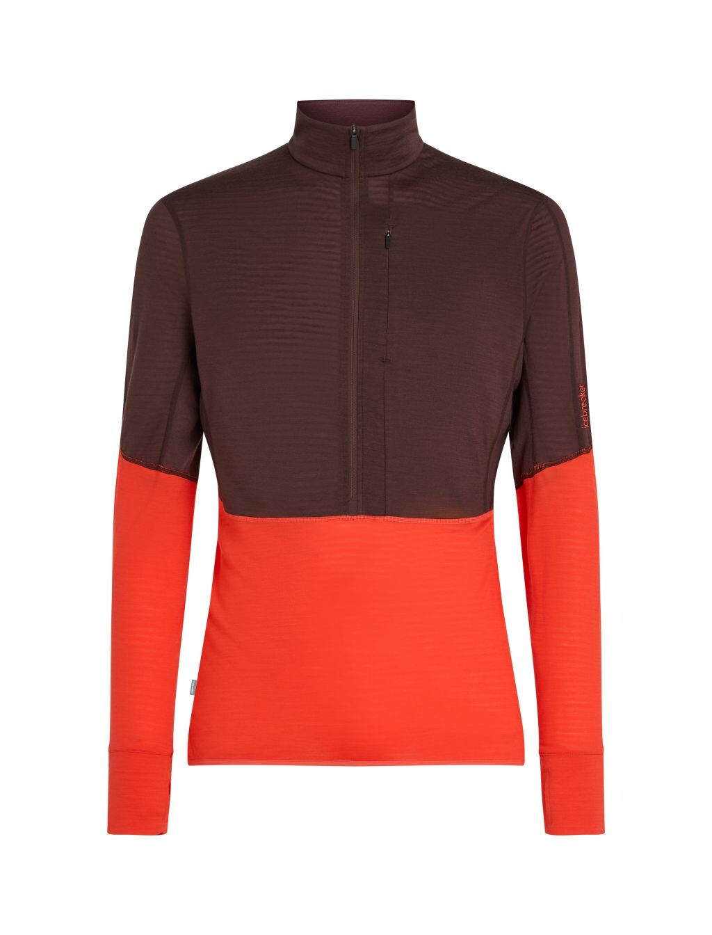 ICEBREAKER Mens 200 Realfleece Descender LS Half Zip, Java/Fervid/Cb velikost: L