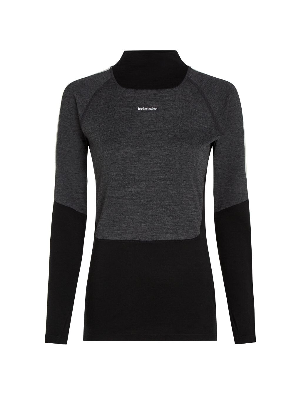 ICEBREAKER Wmns 200 Oasis+ LS High Neck, Black/Jet Heather/Undyed/Cb velikost: L