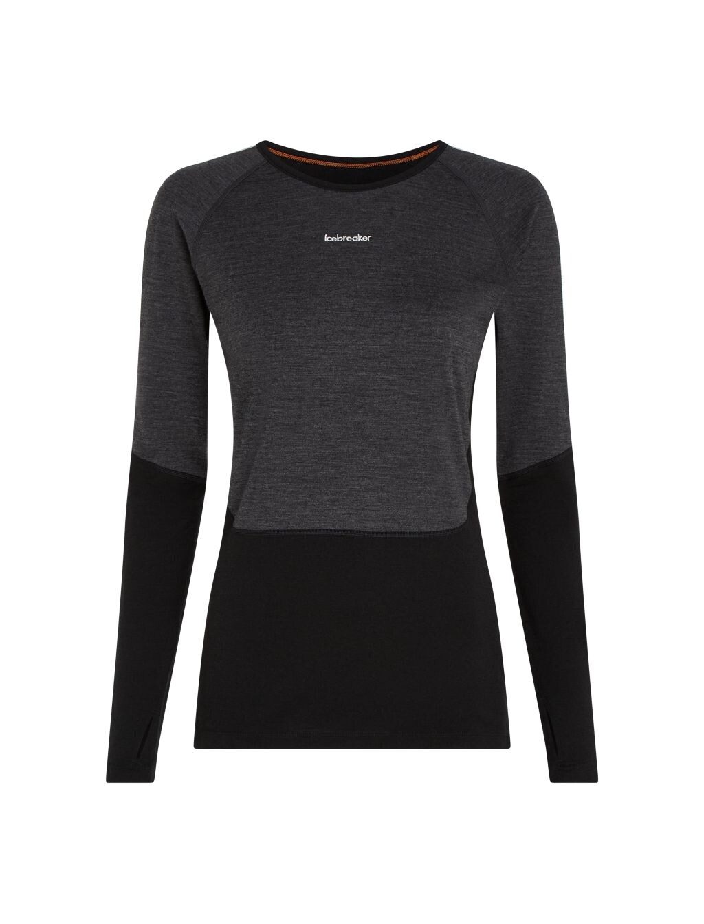 ICEBREAKER Wmns 200 Oasis+ LS Crewe, Black/Jet Heather/Undyed/Cb velikost: L