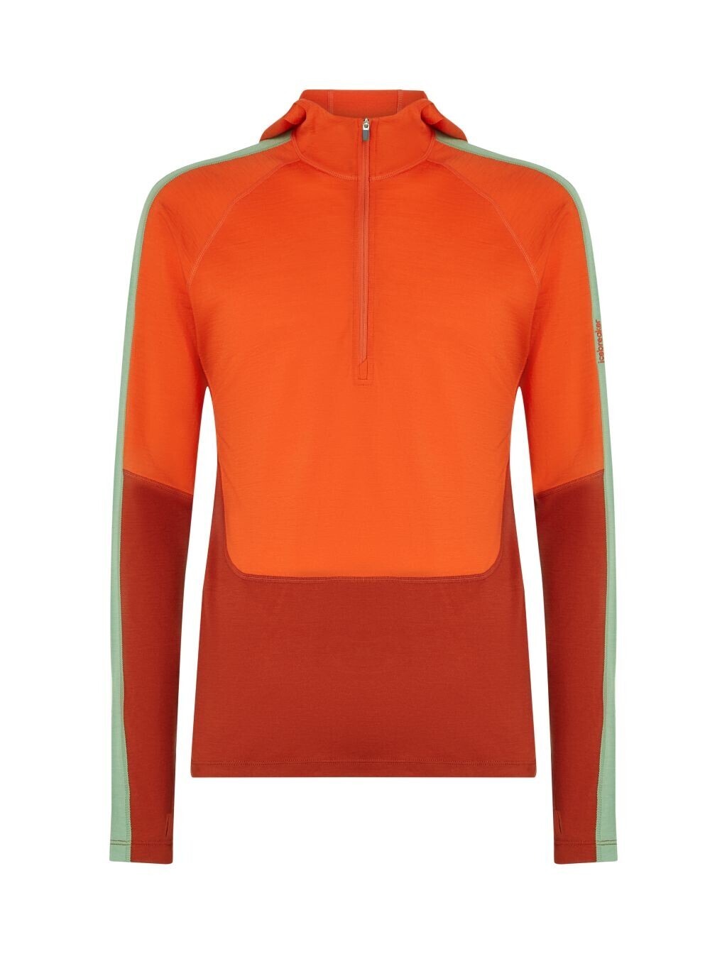 ICEBREAKER Mens 200 Oasis+ LS Half Zip Hood, Agate/Fervid/Seaglass/Cb velikost: L