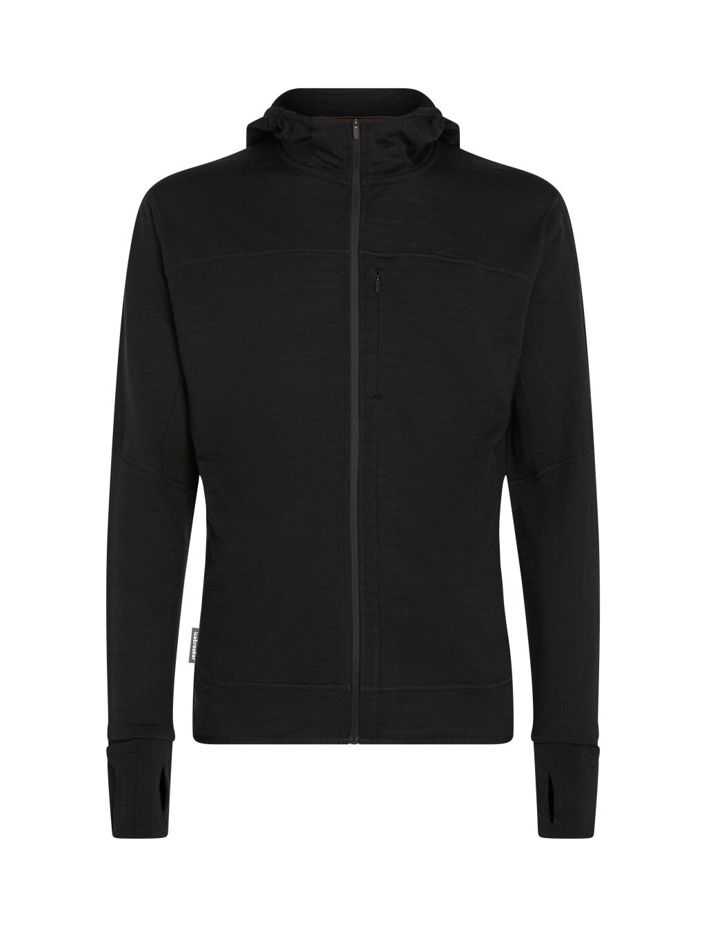 ICEBREAKER Mens 300 RealFleece Descender LS Zip Hood, Black velikost: L
