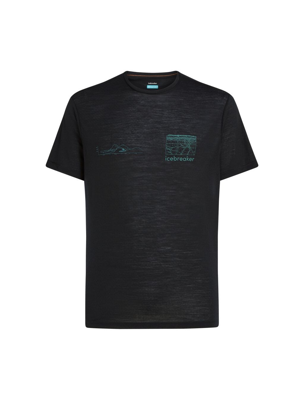 ICEBREAKER Mens 125 Cool-Lite Sphe SS Tee Trail, Black velikost: L