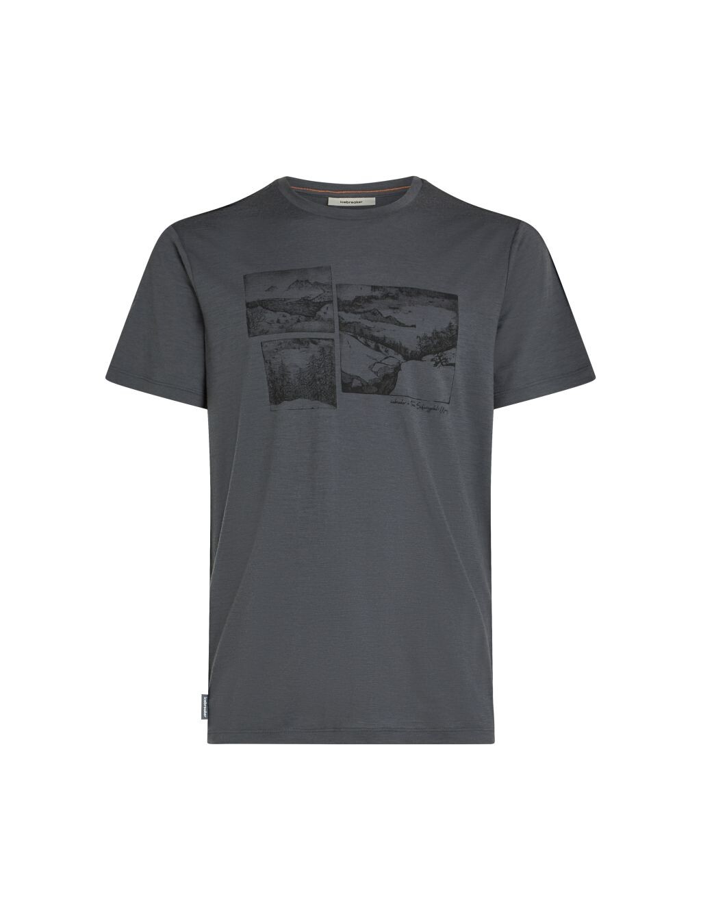 ICEBREAKER Mens 150 Tech Lite SS Tee Journey, Obsidian velikost: L