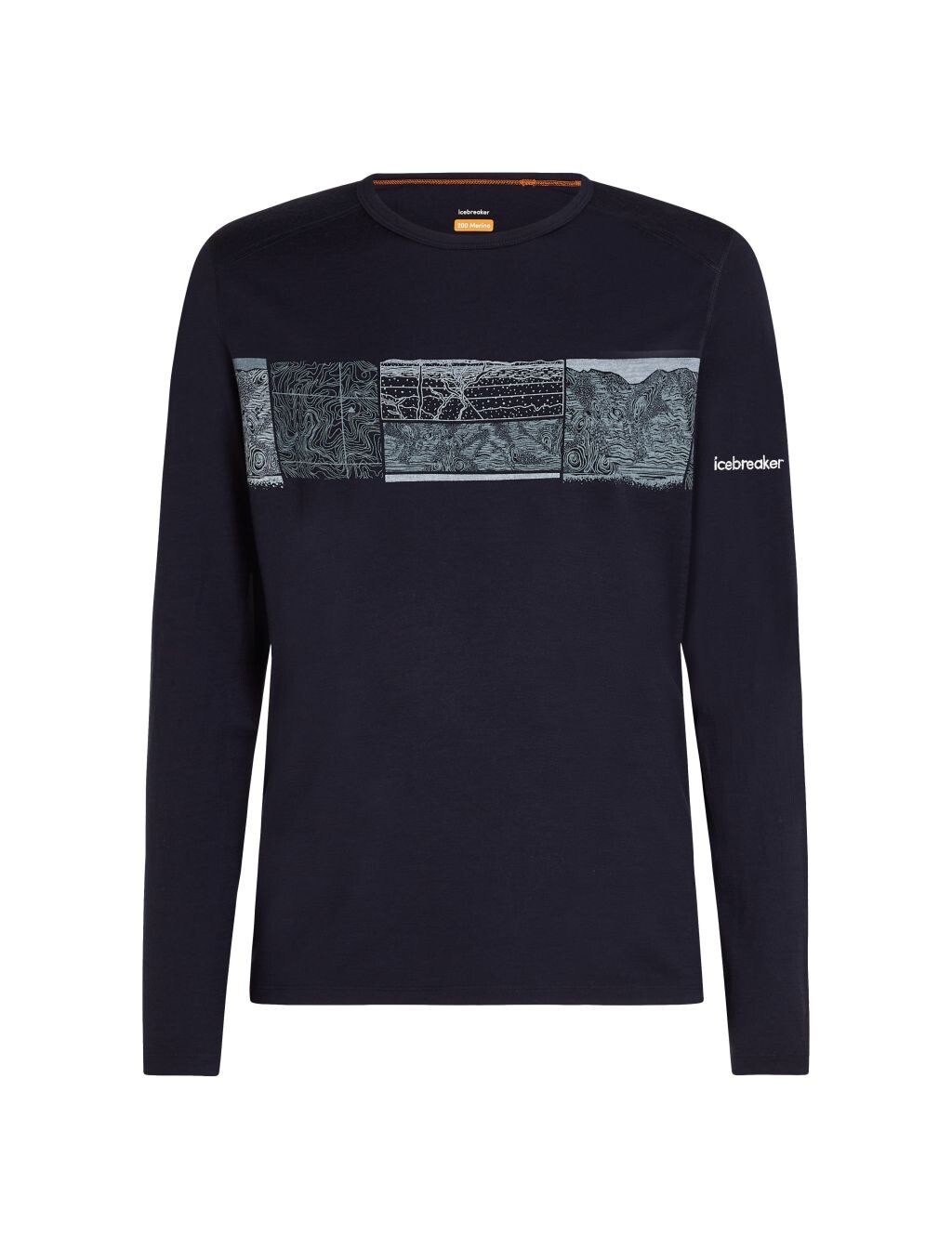 ICEBREAKER Mens 200 Oasis LS Crewe Elevation Lin, Midnight Navy velikost: L