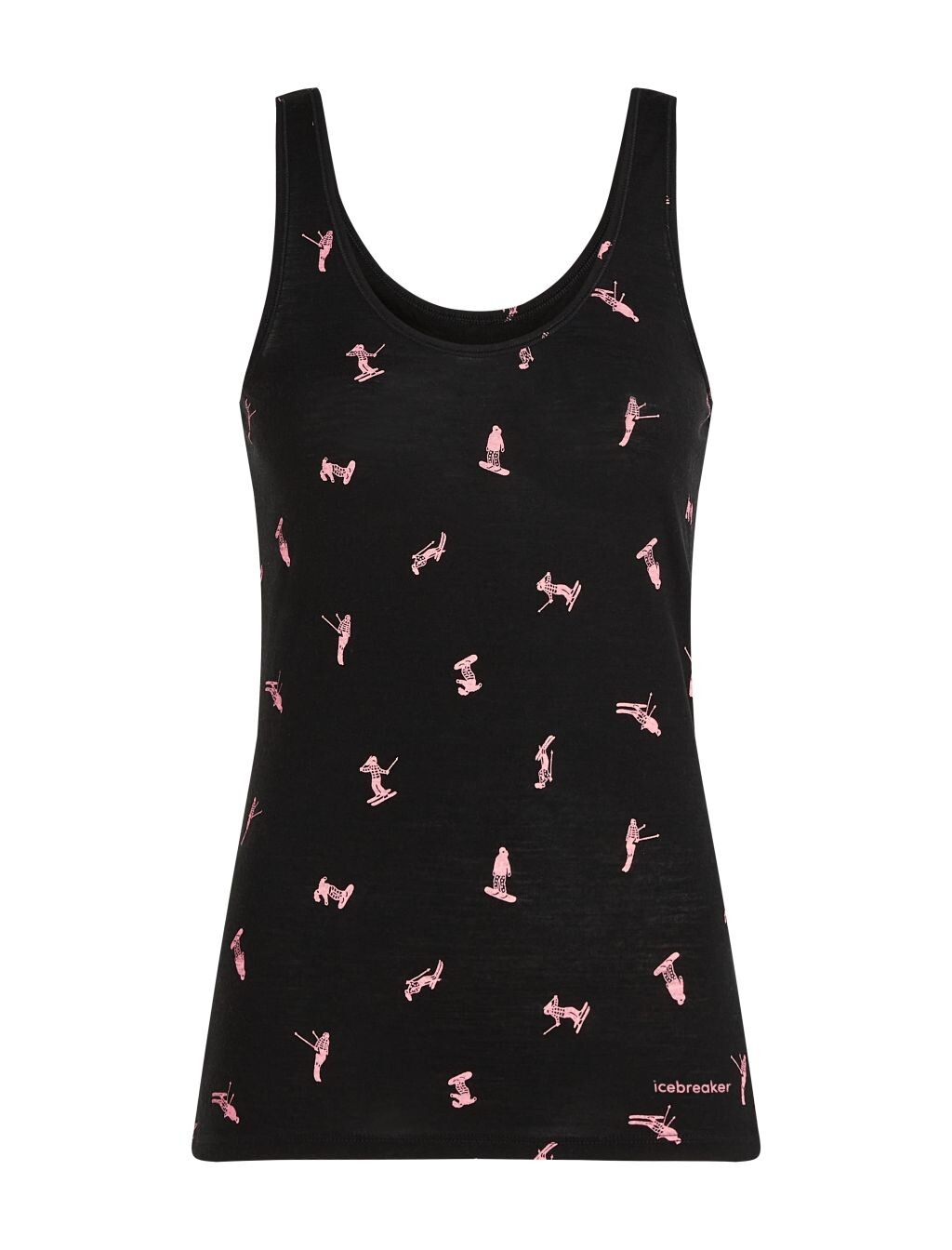 ICEBREAKER Wmns 150 Siren Tank Ski Day, Black/Acid Pink/Aop velikost: L