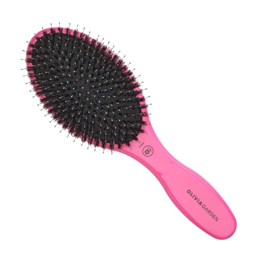 Olivia Garden PINK Oval Care Combo Brush - růžový kartáč na rozčesávání vlasů