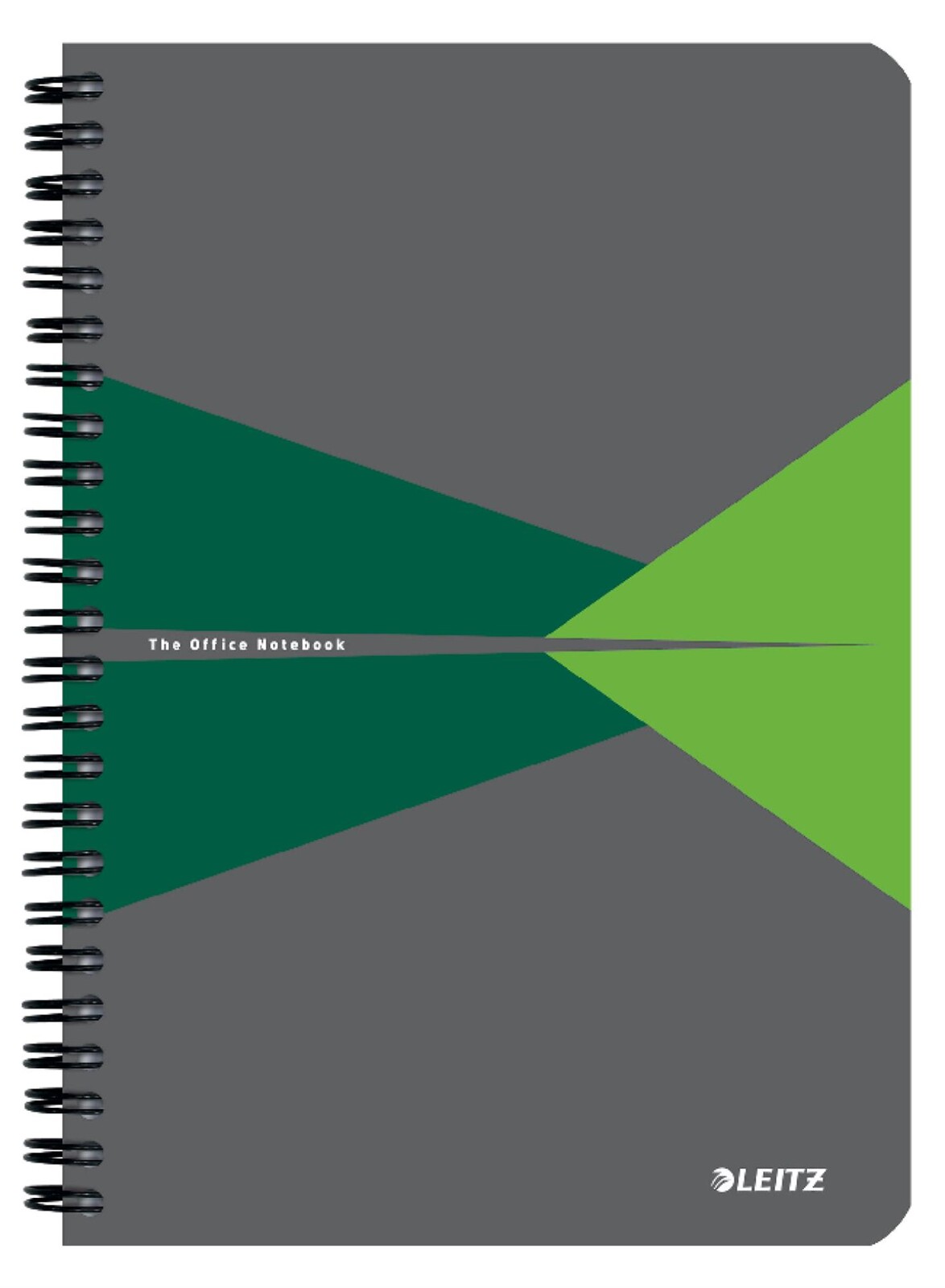 Kroužkový blok Leitz Office A5 linkovaný -  zelený, 90 listů