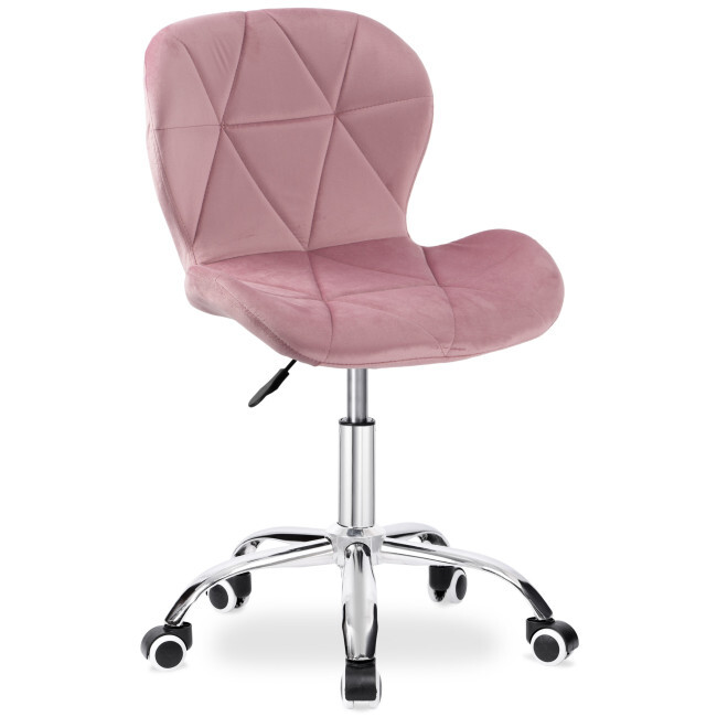 Kancelářská židle SPINER sametová, růžová