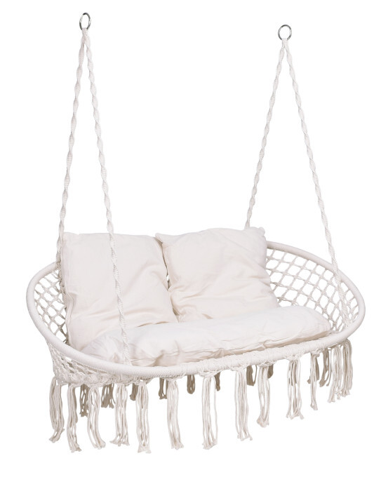 Závěsné křeslo LAGOS s polštáři, šedé