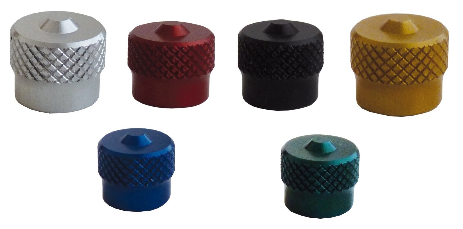 Ventilové čepičky hliníkové, různé barvy - Ferdus