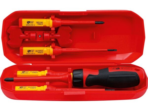 Elektrikářské šroubováky s výměnnými čepelemi, izolované 1000 V, 8 ks - BGS Technic 35813