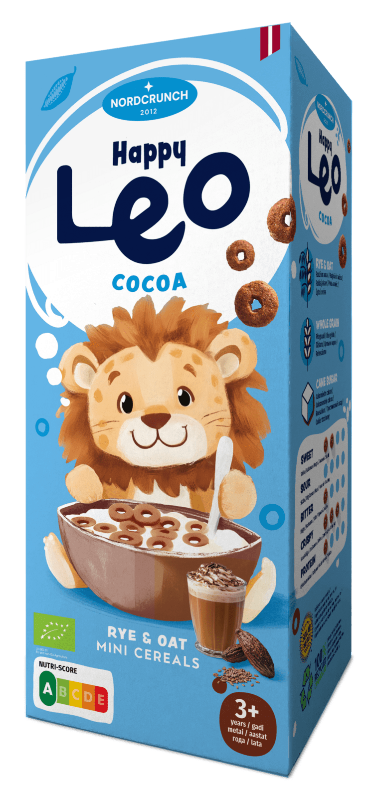 NORDCRUNCH Happy Leo BIO Cereální kroužky s kakaem 150 g