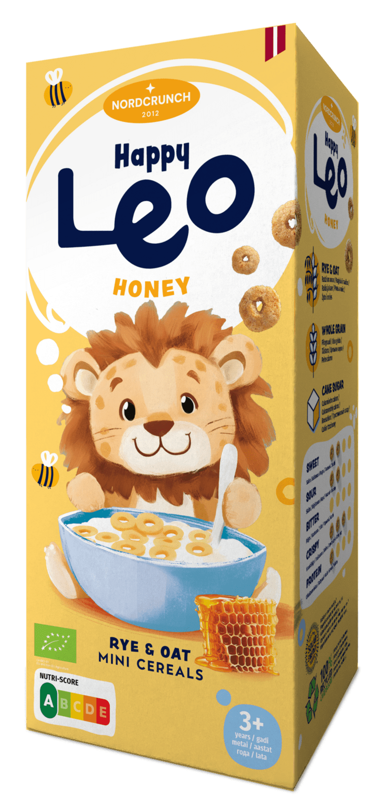 NORDCRUNCH Happy Leo BIO Cereální kroužky s medem 150 g