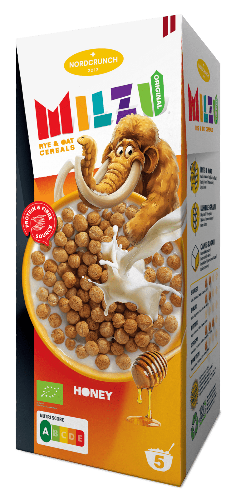 NORDCRUNCH Milzu BIO Cereální kuličky s medem 150 g