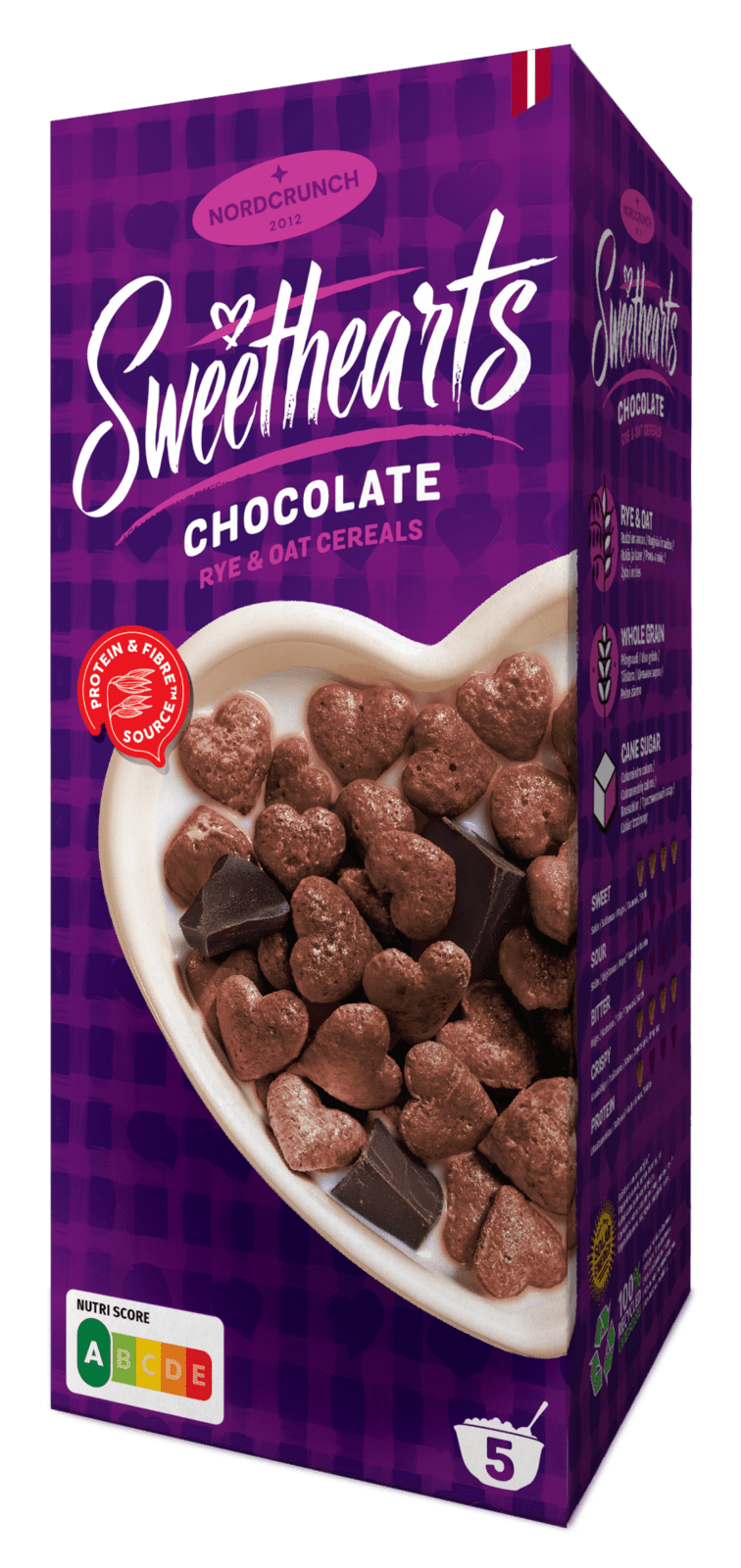 NORDCRUNCH Sweethearts Cereální srdíčka s kakaem 150 g