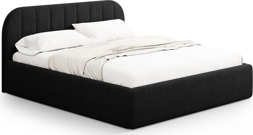 Černá čalouněná dvoulůžková postel s úložným prostorem s roštem 200x200 cm Juno – Windsor & Co Sofas