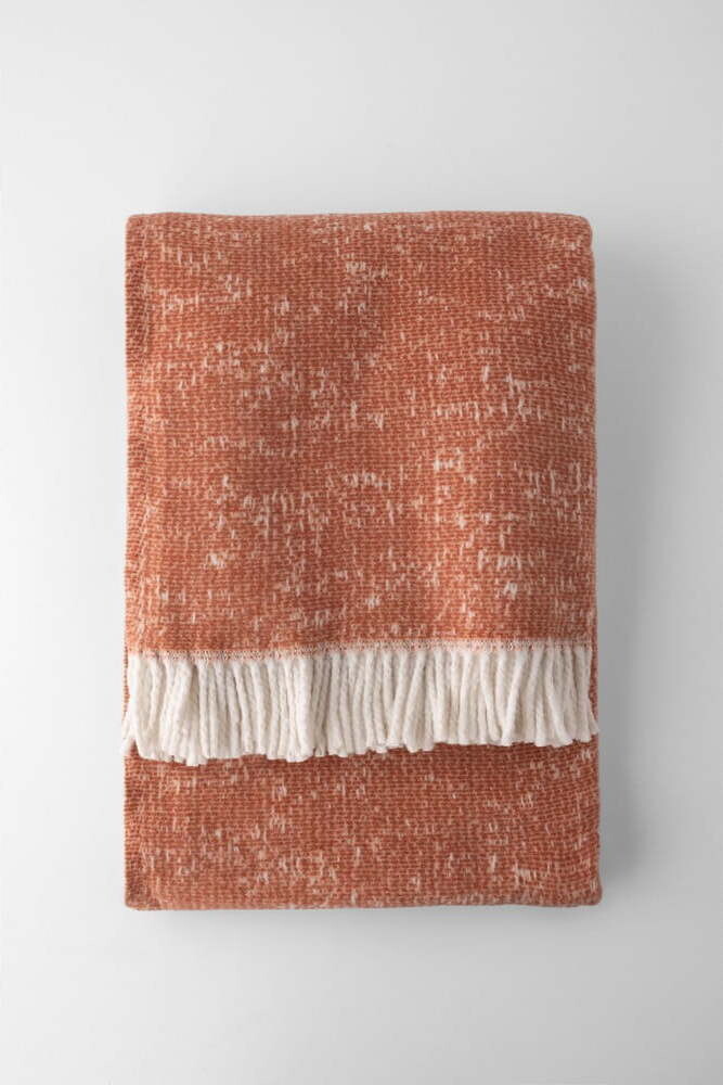 Oranžová deka s příměsí bavlny 140x250 cm Stellar – Euromant