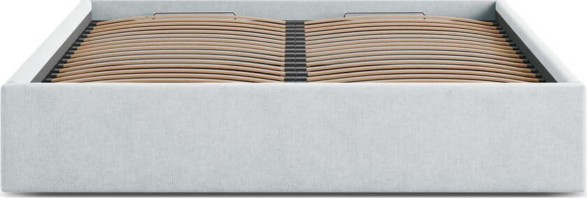 Světle šedá čalouněná dvoulůžková postel s úložným prostorem/bez čela s roštem 180x200 cm Susan – Micadoni