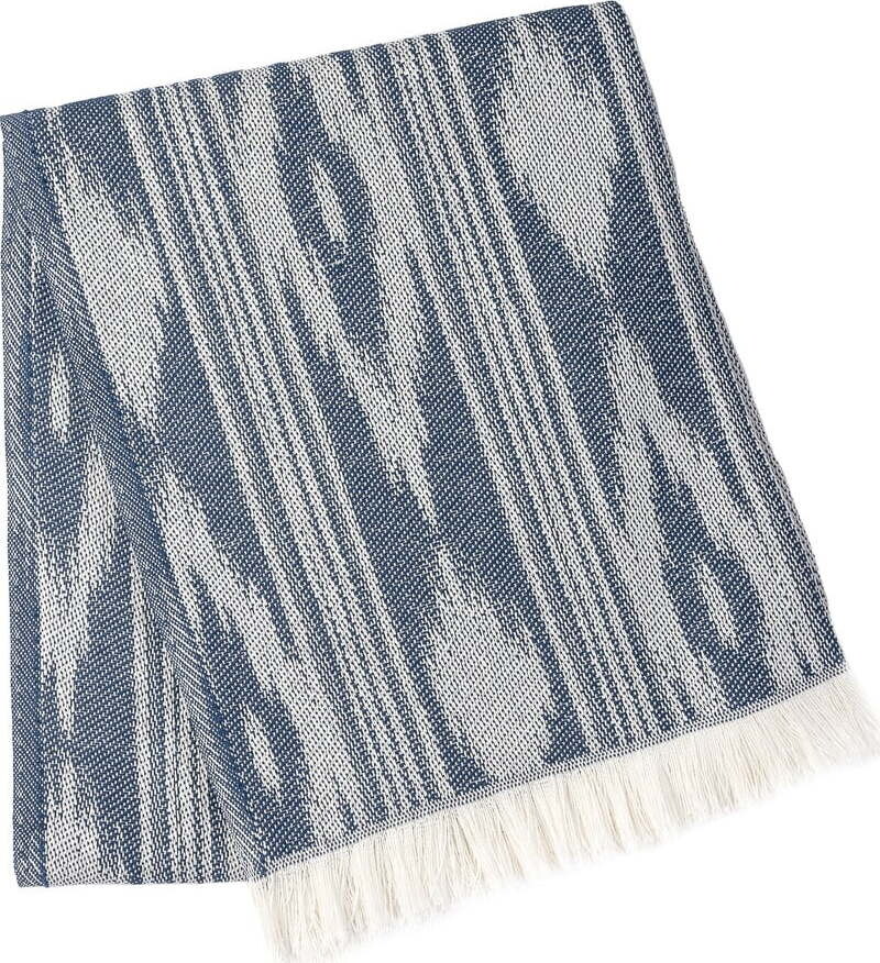 Tmavě modrá deka s příměsí bavlny 140x180 cm Formentera – Euromant