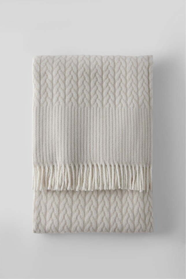 Béžová deka s příměsí bavlny 140x180 cm Olympus – Euromant