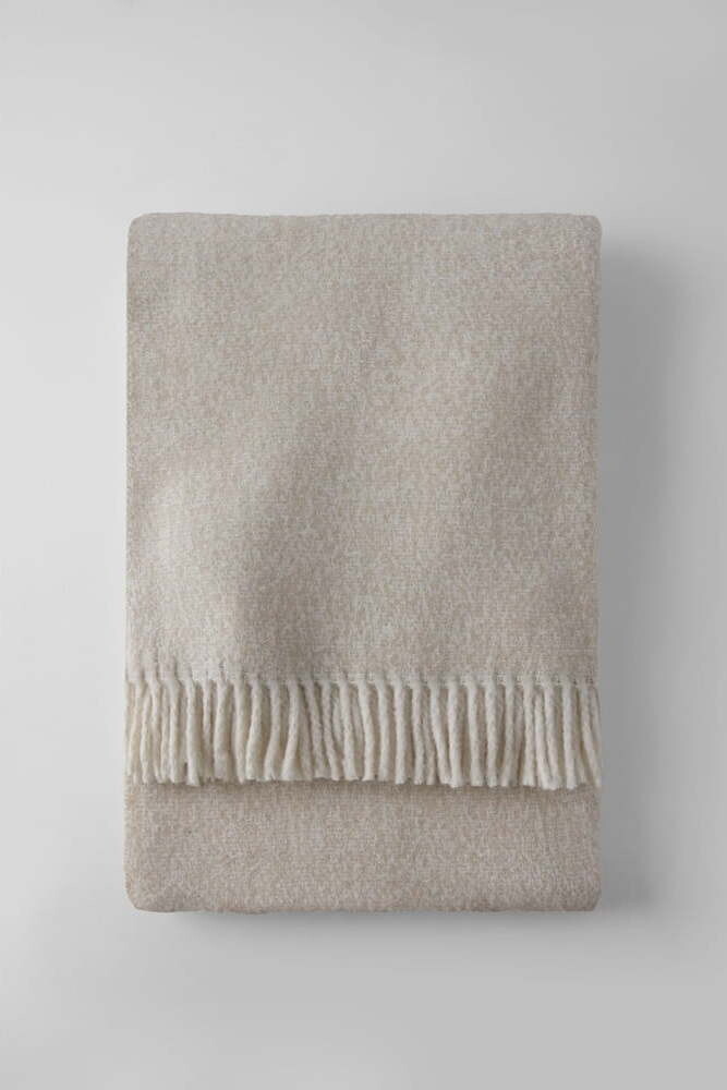 Béžová/krémová deka s příměsí bavlny 140x180 cm Rennes – Euromant