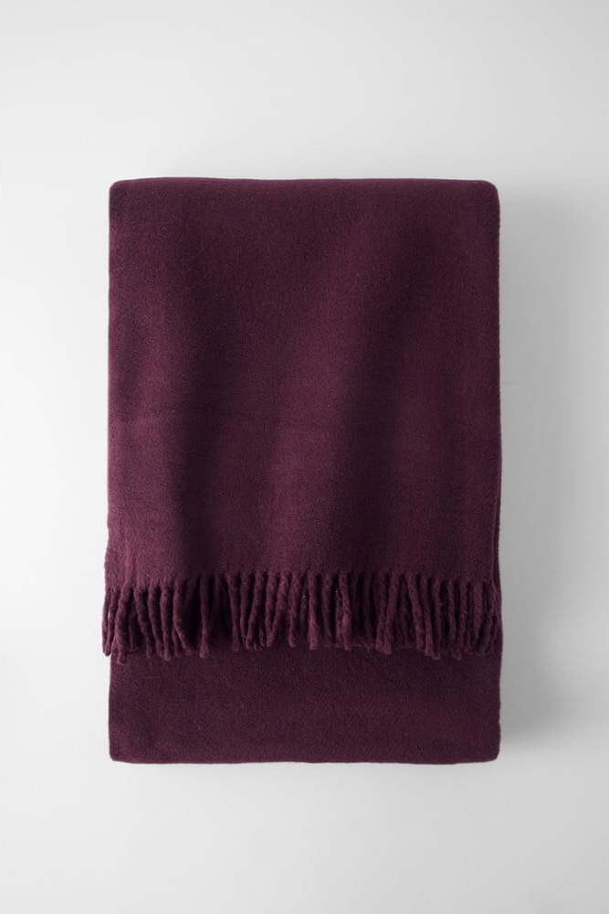 Tmavě fialová deka s příměsí bavlny 140x180 cm Basics Plain – Euromant