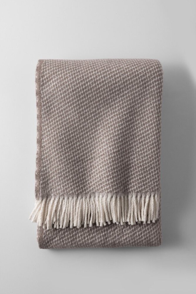 Šedá/hnědá deka s příměsí bavlny 140x250 cm Ruby – Euromant