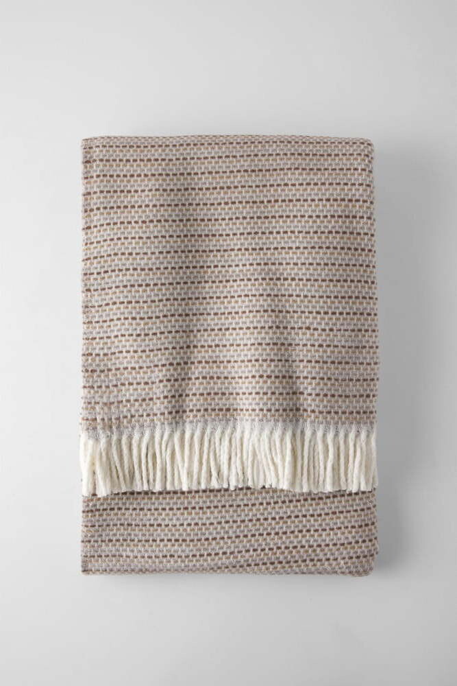 Hnědá deka s příměsí bavlny 140x180 cm Multi-Zen – Euromant