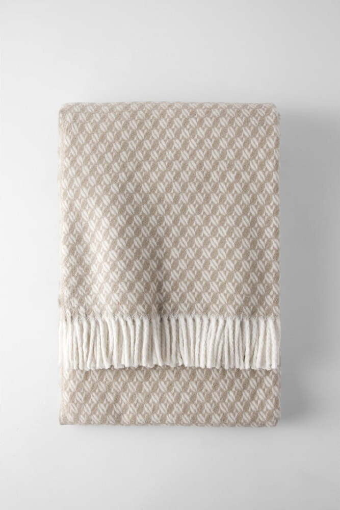 Světle hnědá deka s příměsí bavlny 140x180 cm Nilo – Euromant