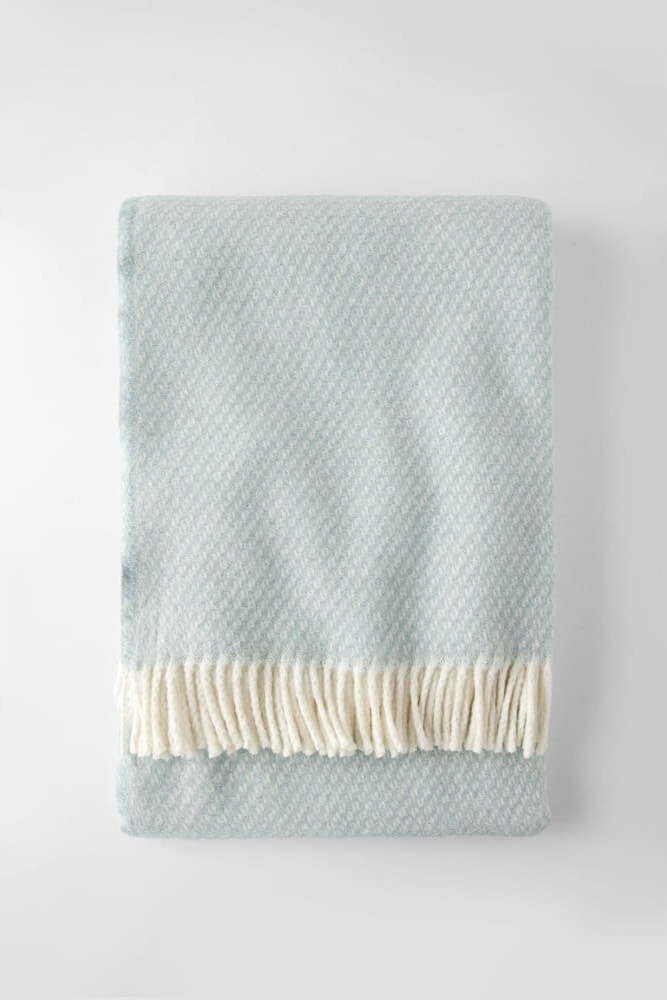 Světle modrá deka s příměsí bavlny 140x180 cm Wabi – Euromant