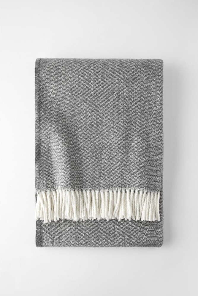 Tmavě šedá deka s příměsí bavlny 140x180 cm Espiga – Euromant