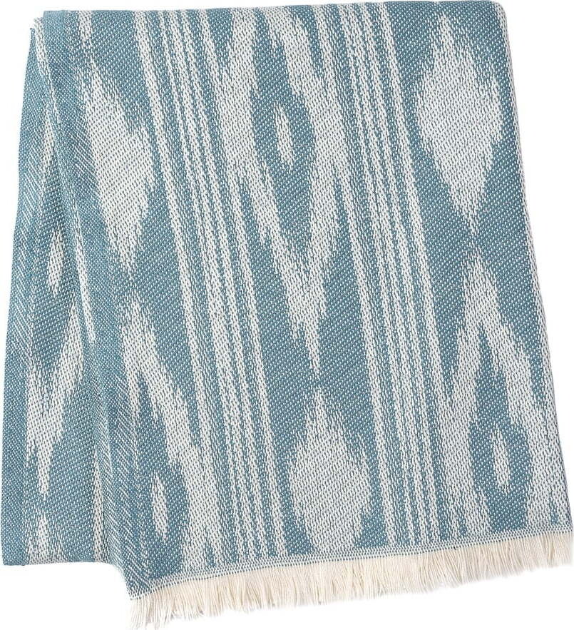 Modrá deka s příměsí bavlny 140x180 cm Formentera – Euromant