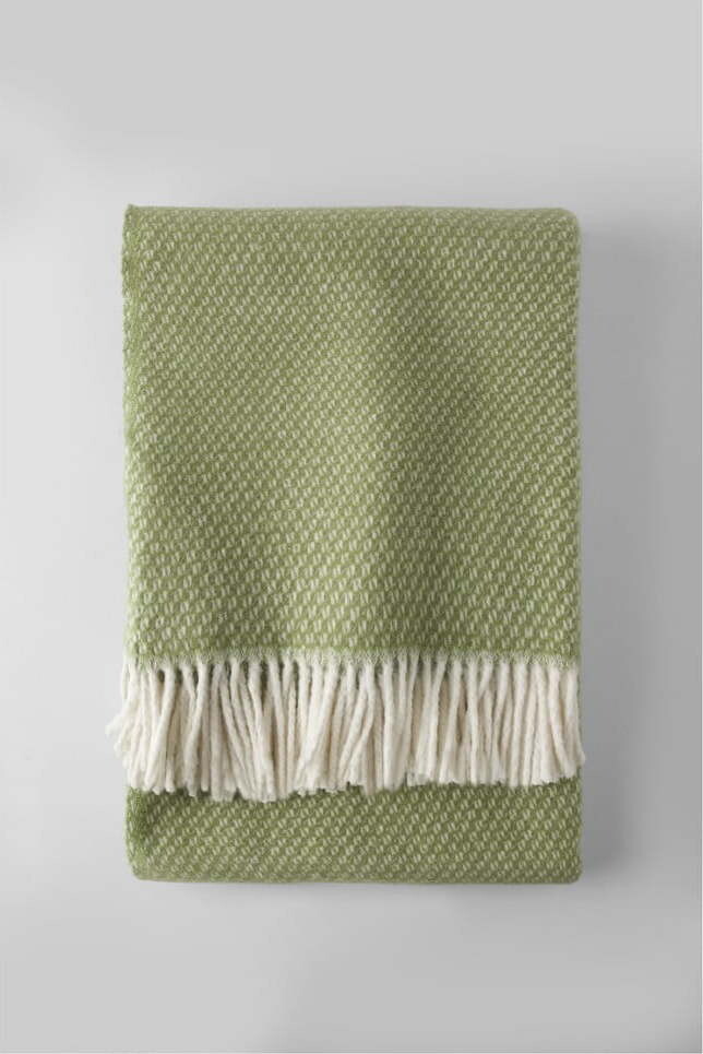 Zelená deka s příměsí bavlny 140x180 cm Wabi – Euromant