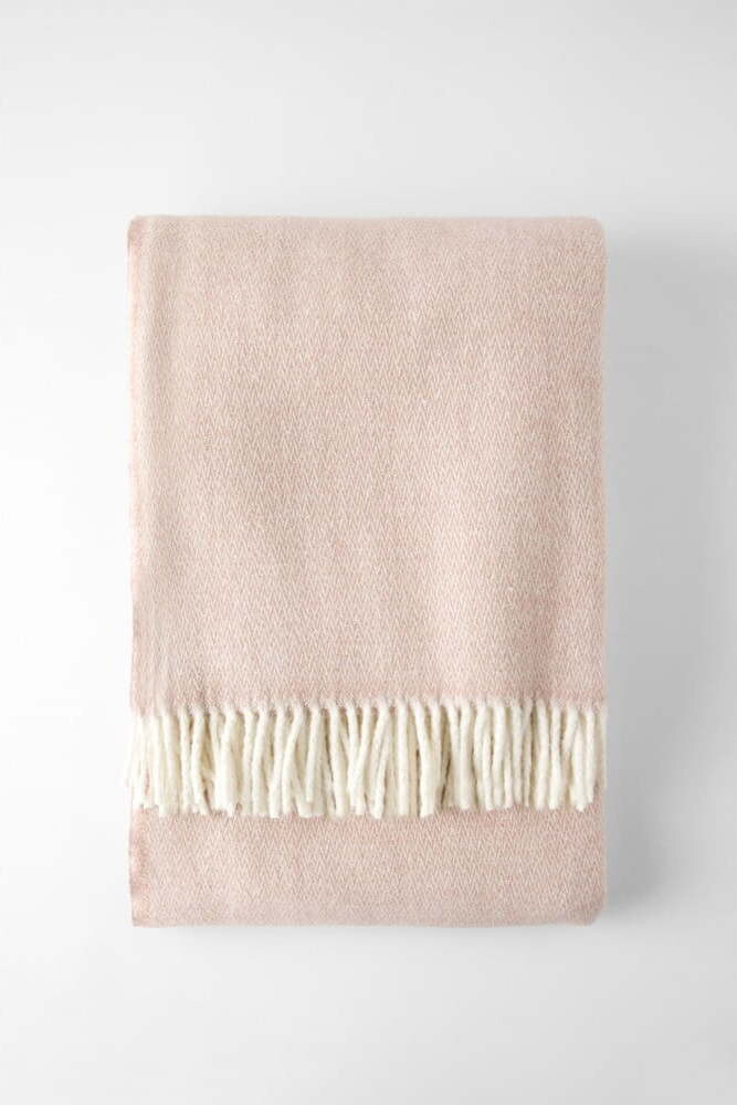 Světle růžová deka s příměsí bavlny 140x180 cm Espiga – Euromant