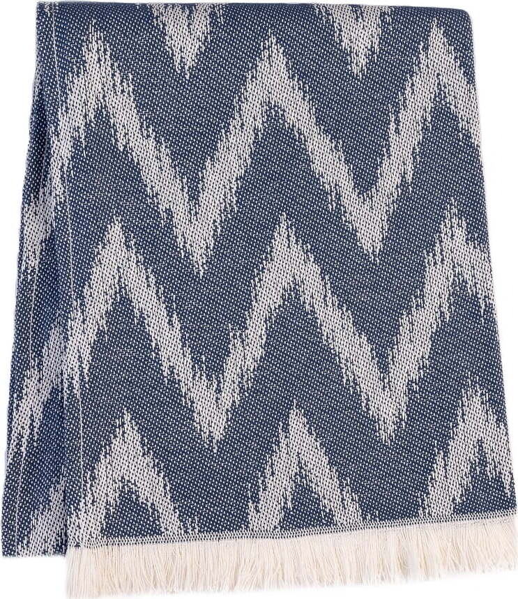 Tmavě modrá deka s příměsí bavlny 140x180 cm Mallorca – Euromant