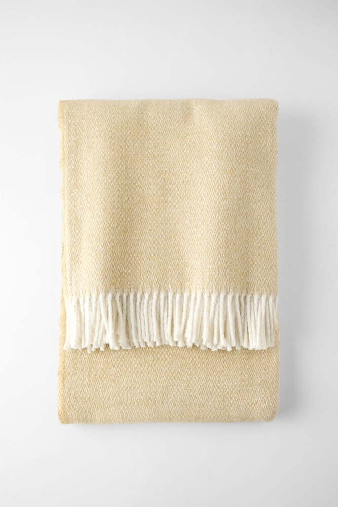 Béžová deka s příměsí bavlny 140x180 cm Espiga – Euromant