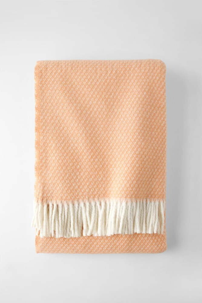 Broskvová deka s příměsí bavlny 140x180 cm Wabi – Euromant