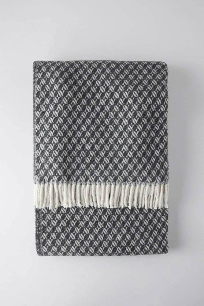 Tmavě šedá deka s příměsí bavlny 140x180 cm Nilo – Euromant