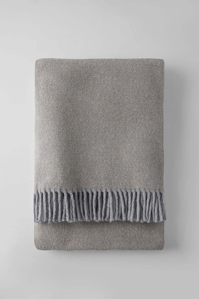 Šedá deka s příměsí bavlny 140x180 cm Rennes – Euromant