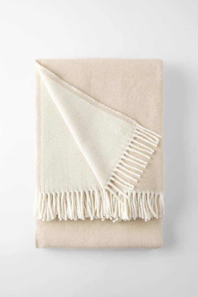 Béžová deka s příměsí bavlny 140x180 cm Kalos – Euromant