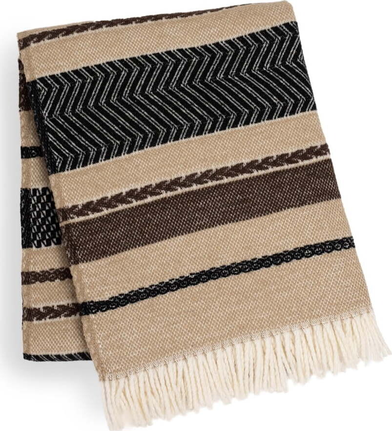 Hnědá deka s příměsí bavlny 140x180 cm Luxor – Euromant